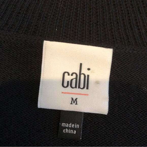 Cabi Switch black v neck full zip front cardigan sweater size Medium #5453 - Picture 16 of 16